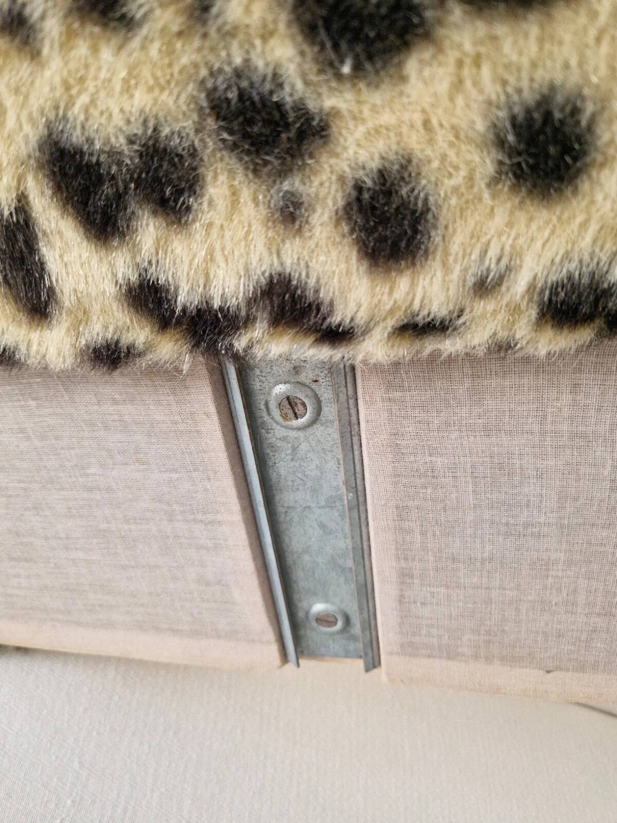 Vintage leopard print bed frame, Hollywood Regency style.
