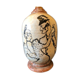Vase Henri de Toulouse-Lautrec follower La goulue and Valentin le Désossé circa 1950