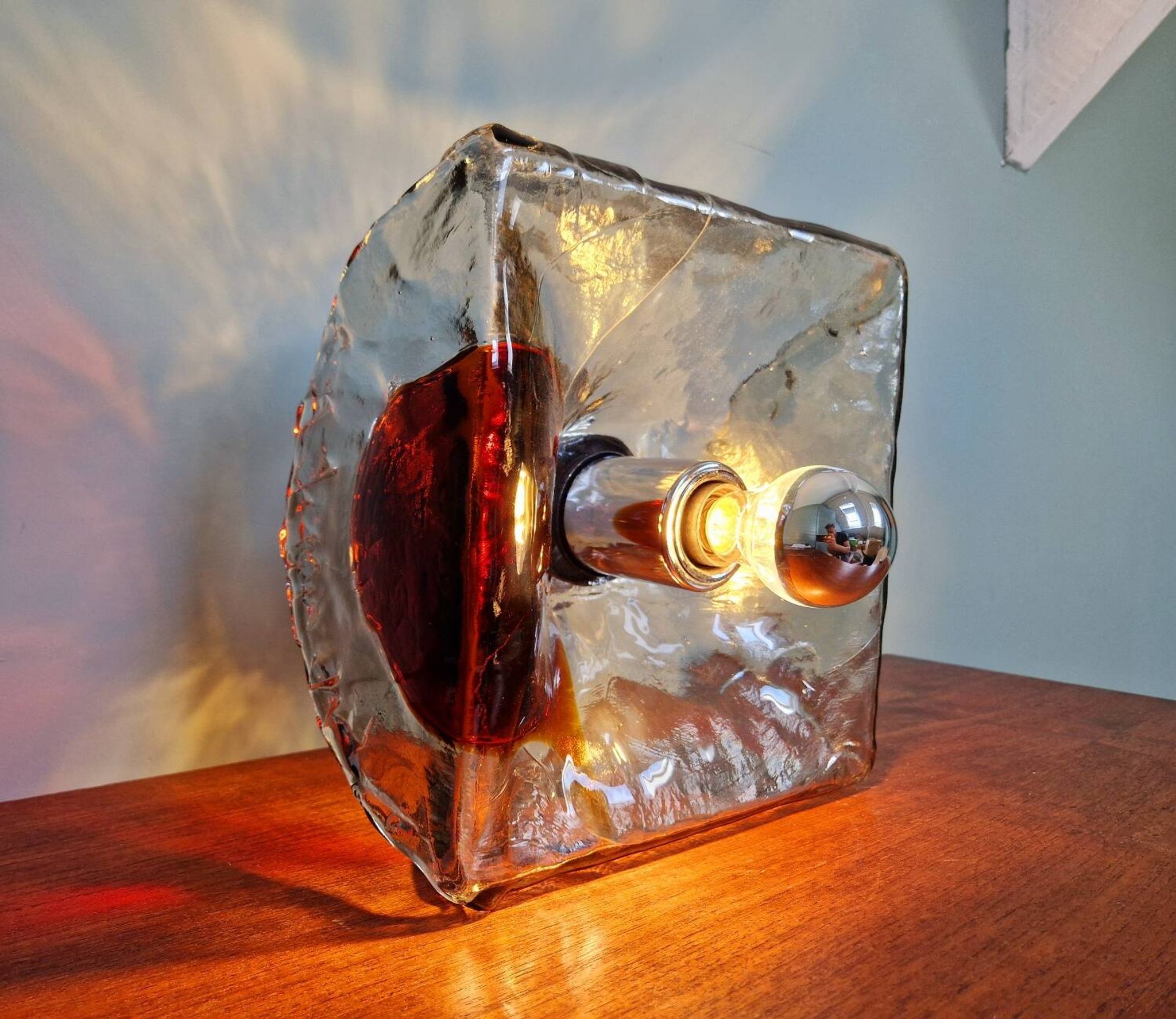 Mazzega Murano glass ceiling light, Italian design, 1960s