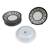 12 hollow plates Boch la Louvière 60s