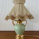 Lampe de chevet Vintage pied porcelaine vert et doré