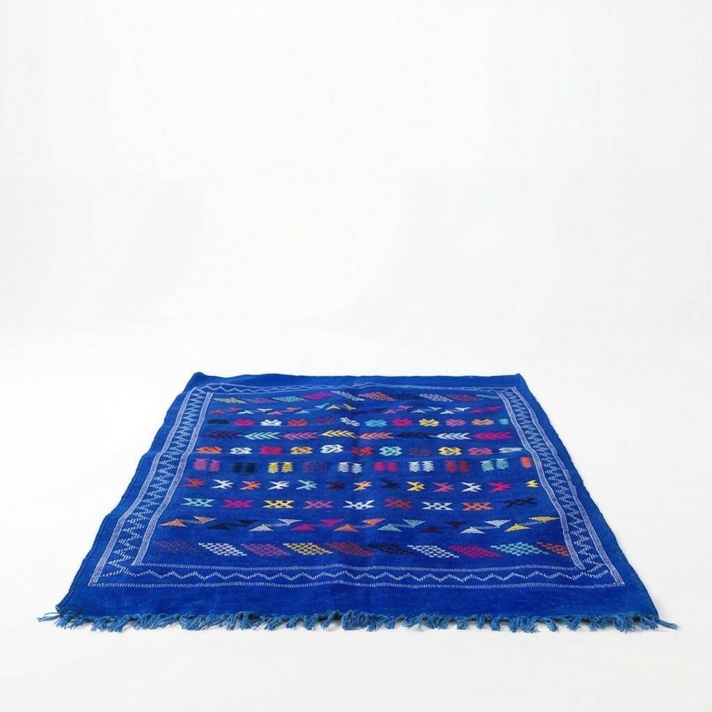 Small blue Berber rug 100x150 cm