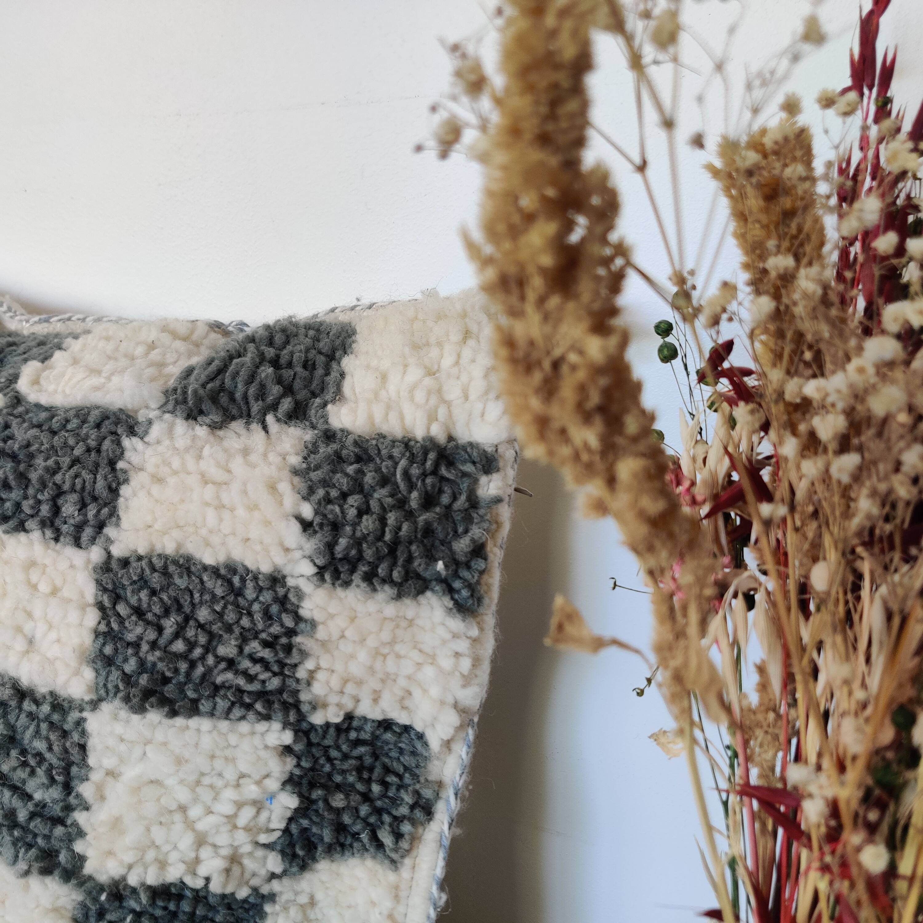 Berber cushion Damier Gray Béni Ouarain