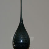 Sculptural vase with grey stripes