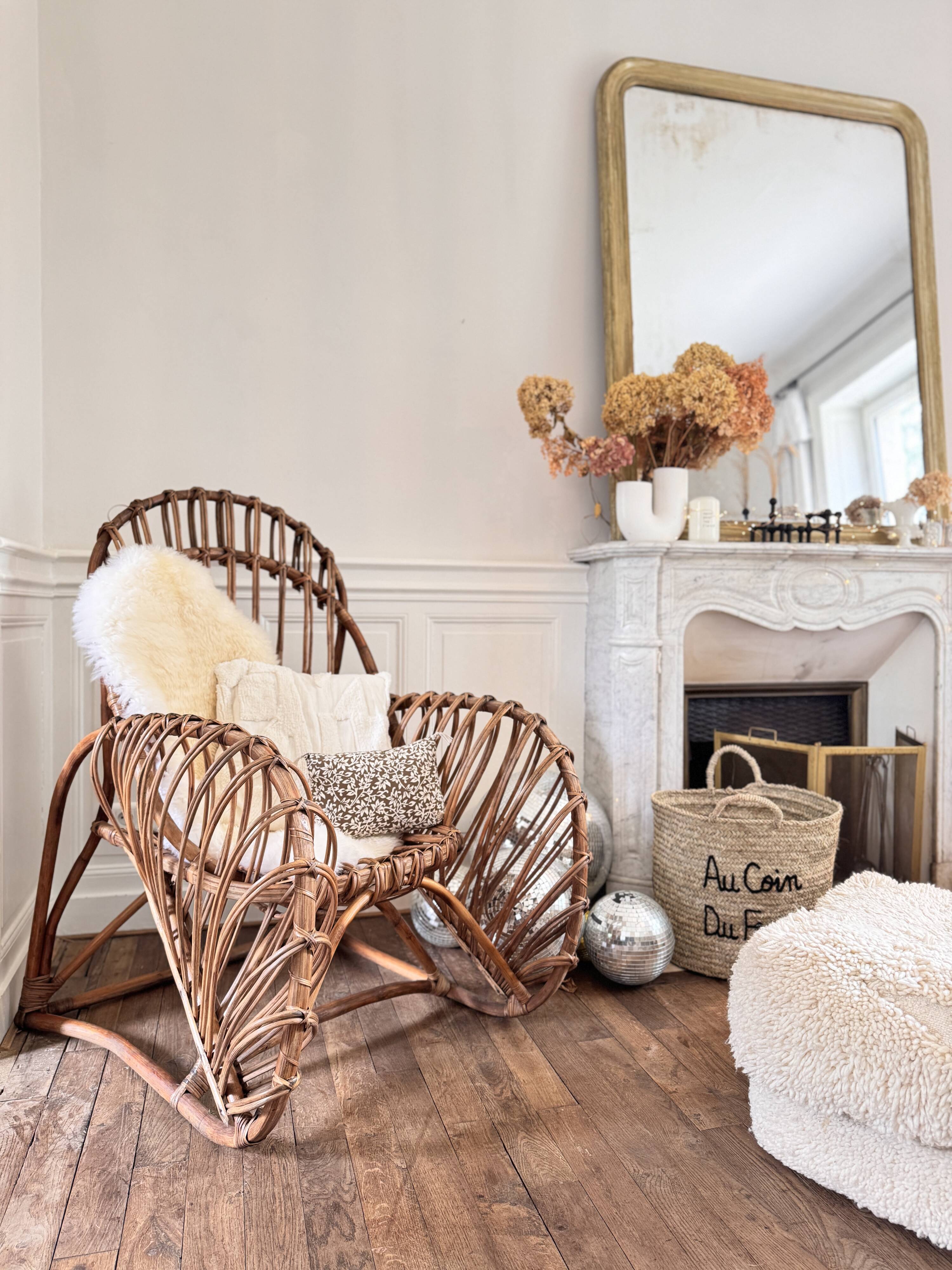 Vintage rattan armchair