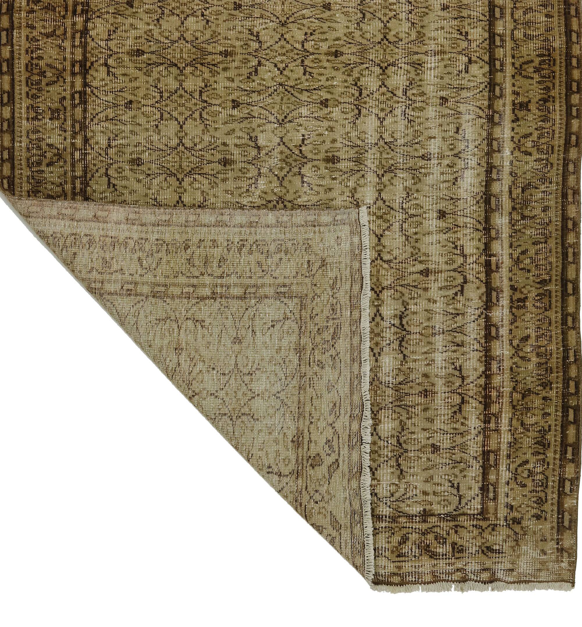 One-of-a-kind turkish handwoven vintage rug - rustic vintage charm 243x 151