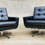 Vintage armchair in upholstered leather germany 70s