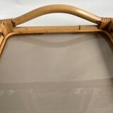 Rattan and glass tray