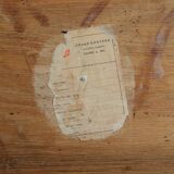 Table basse du milieu du siècle des années 1960 avec un verre opaxite noir - Version plus petite