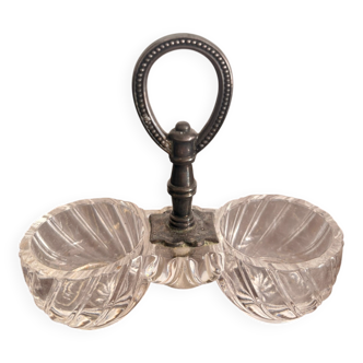 Antique Condiment Holder Salt Cellar Pepper Shaker Silver-Plated Metal Christofle