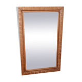Long rectangular natural wood mirror 30x47cm