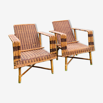 Rattan armchairs from the 30/40