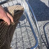 4 Cidue armchairs in chrome metal from the 70s