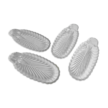Ensemble de quatre coupes à glace "Banana Split" vintage en forme de feuille de palme, 22 cm