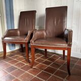 Leather library chairs