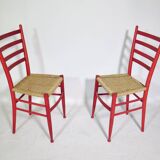 Mid-Century Italian Dining Chairs with Woven Seats, Set of 6, 1960s–70s