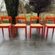 Lot of dining tables and 4 Vico Magistretti chairs from 1960.