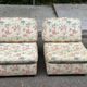 2 modular vintage bench armchairs with floral pattern – Cottage Style