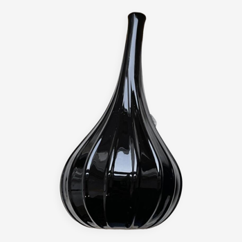 Vase gouttes Salviati 2007 noir brillant signé