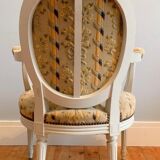 Chair and armchair medallion, Louis XVI style, circa 1950