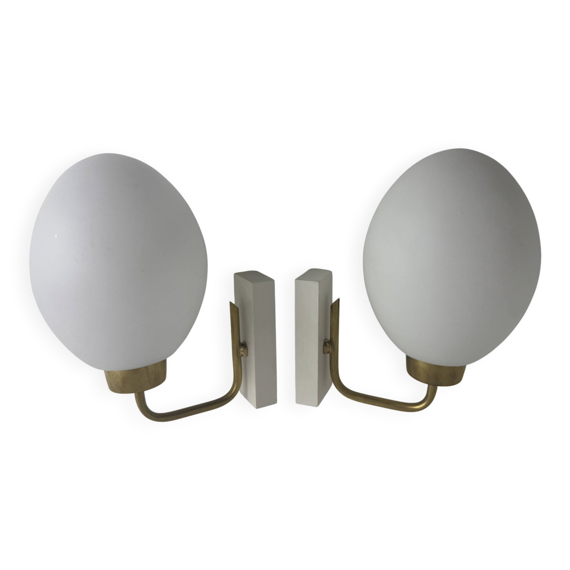PAIR OF VINTAGE OVOID WALL LIGHTS