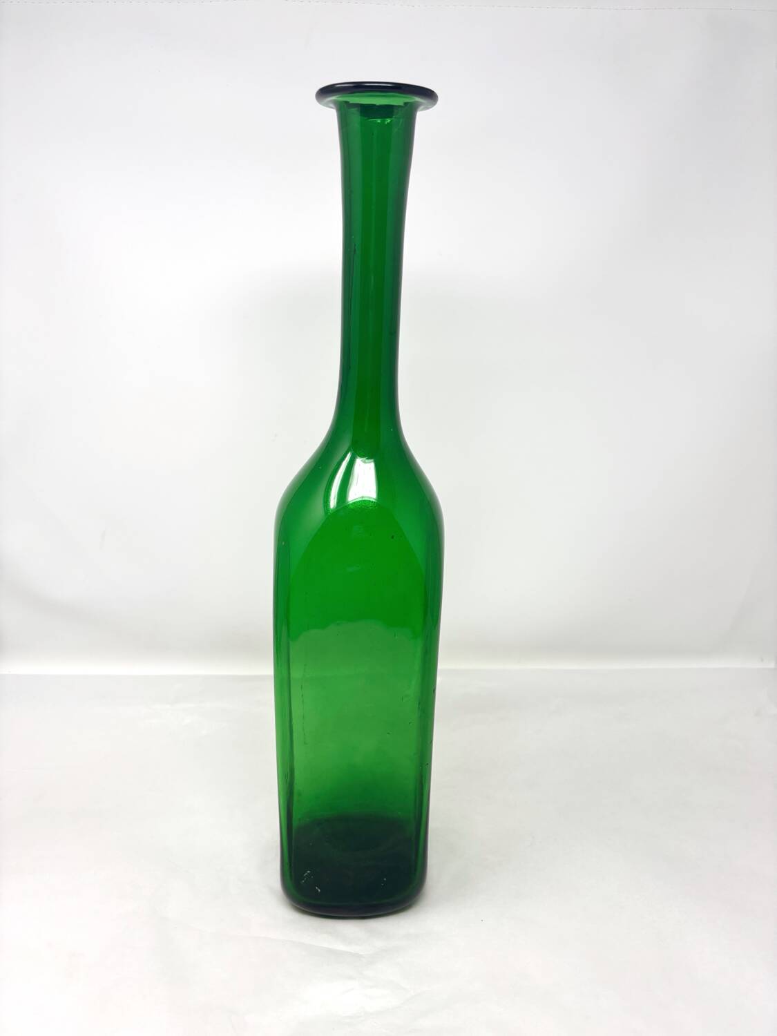 Empoli tall green glass bottle