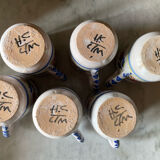 6 ceramic cups signed hc