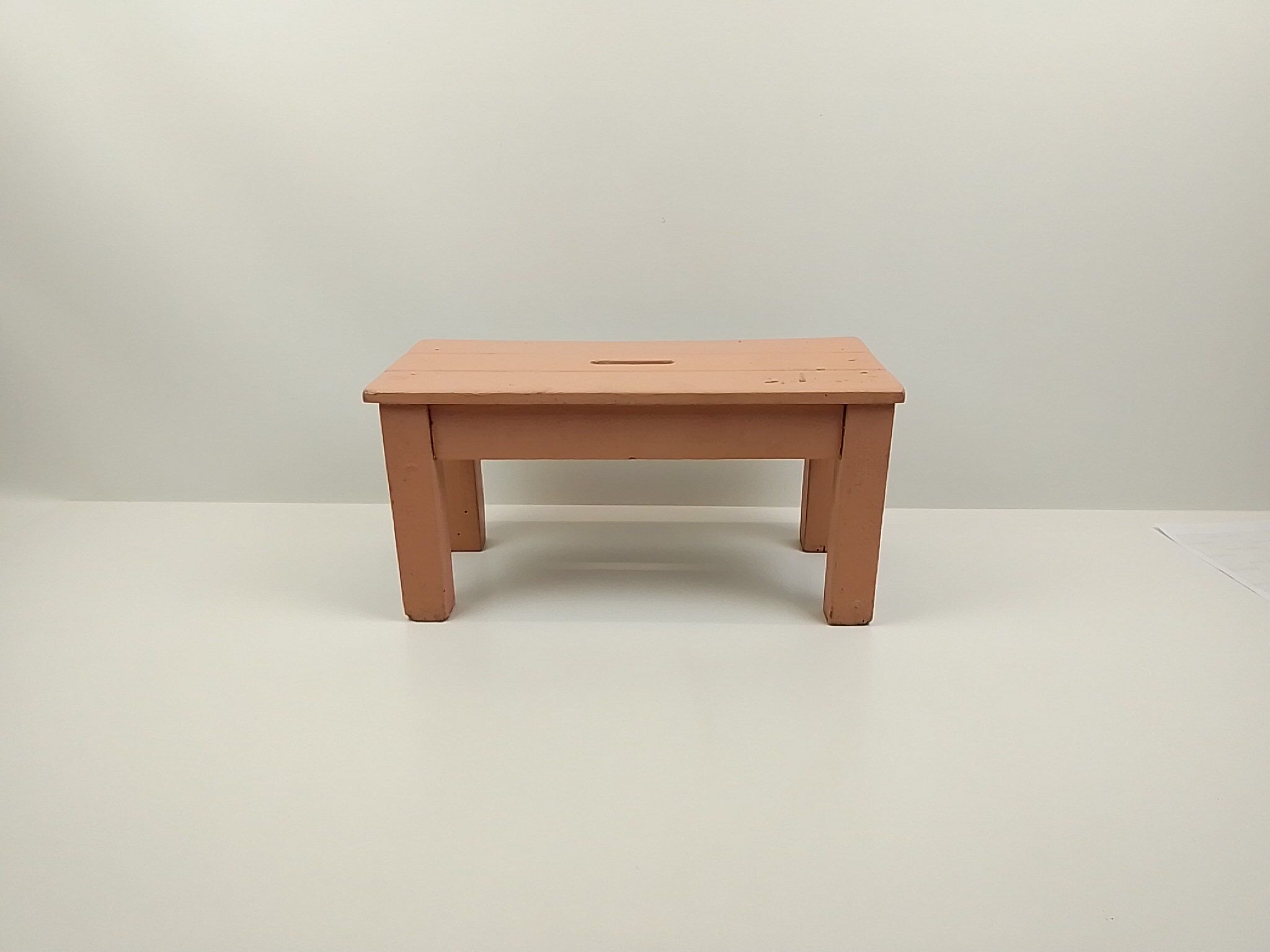 Rectangular wooden step painted pink