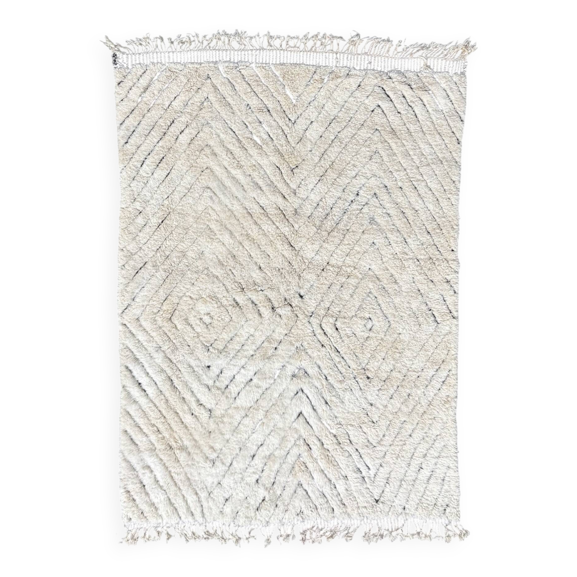 Snow - Moroccan wool Mrirt rug