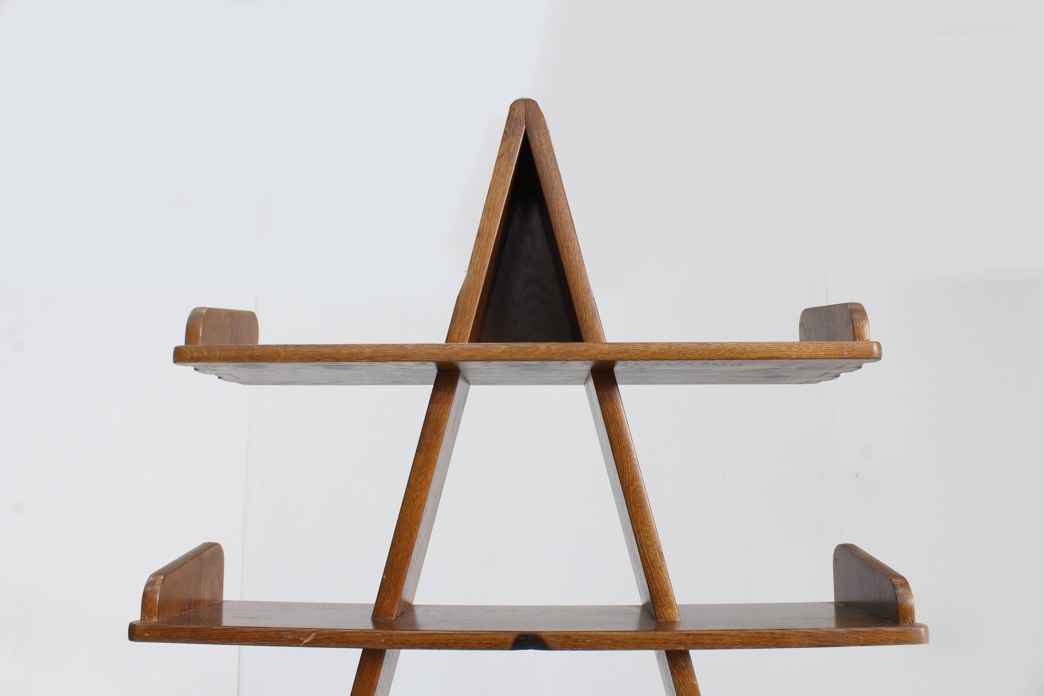 Vintage Brutalist Pyramid shelving unit book case