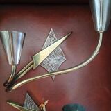 Splendid pair of bronze wall sconces by Jules Leleu? Art Deco.