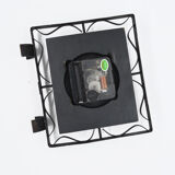 1970s modern electric fireplace clock VEB Elektrobau Greiz, Germany