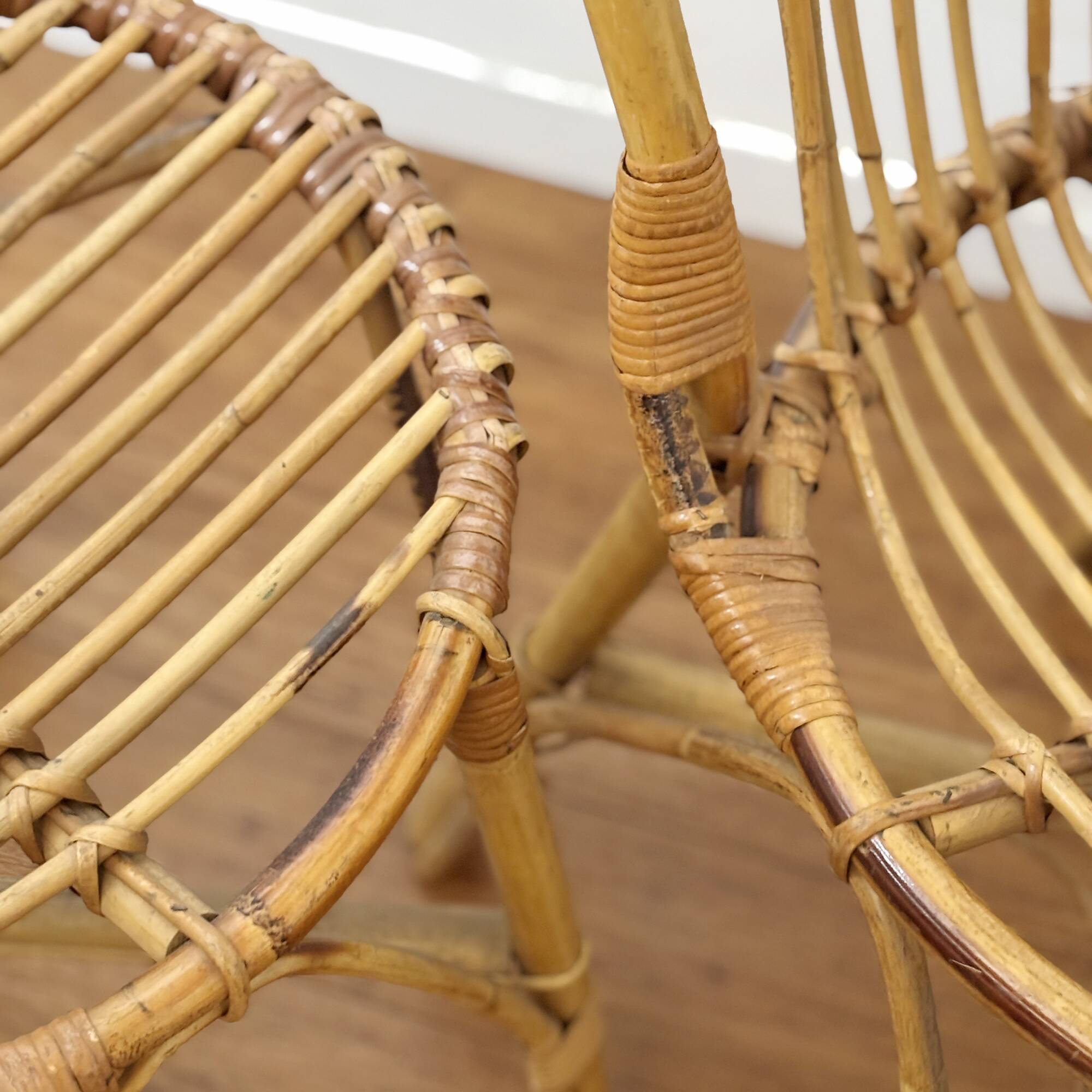 Pair of vintage 1960s rattan chairs