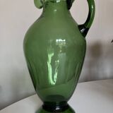 XXL pitcher vase in blown Empoli glass H40cm