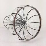 Vintage glass and metal vase, 1970s