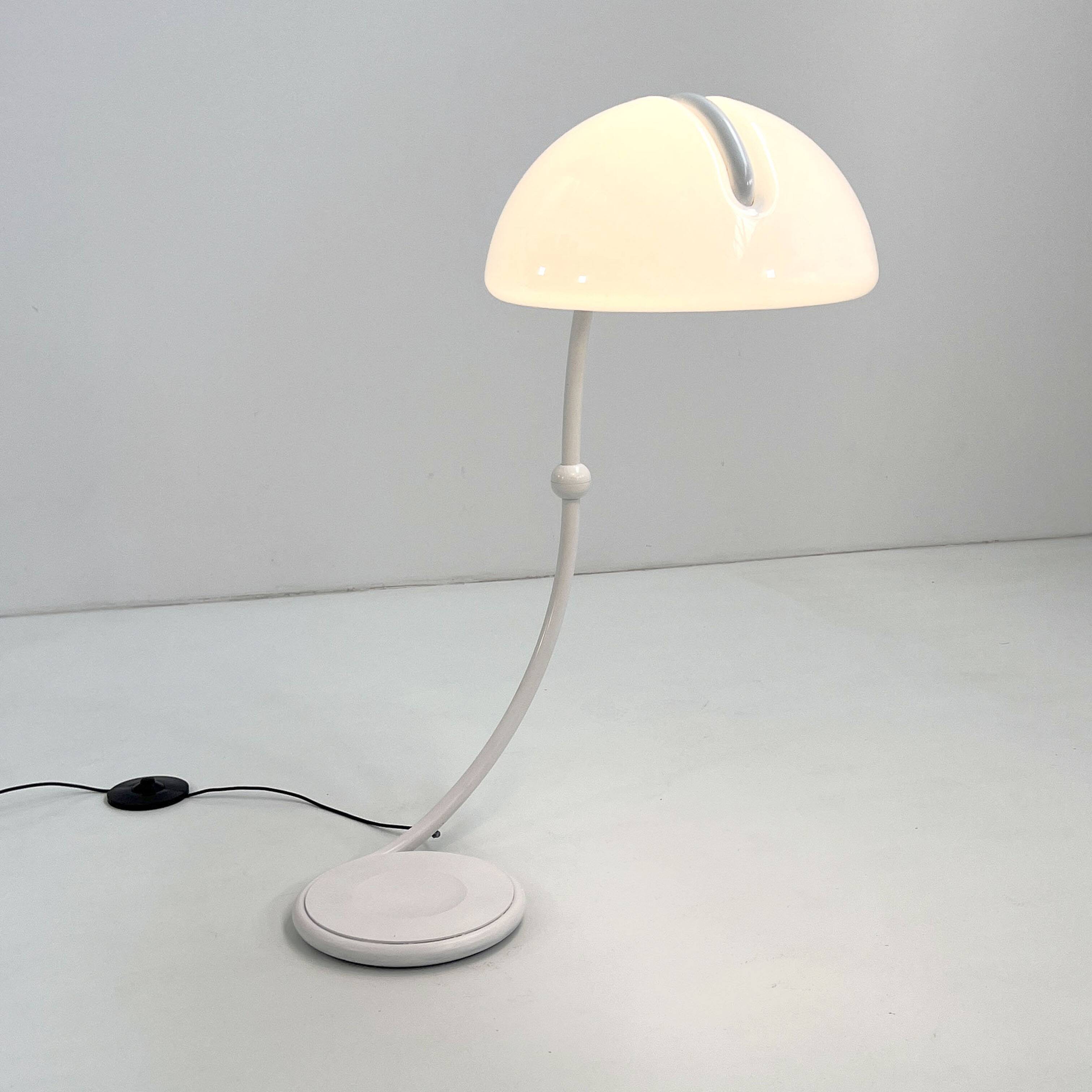Serpente Floor Lamp White by Elio Martinelli for Martinelli Luce, 1970