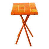 Bamboo and ceramic side table, Pierre Louis Bréchat 1960