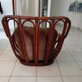 Rattan armchair from the 60s by Maugrion, Basset model