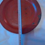 Dish, Indian tray painted in burgundy and tripod