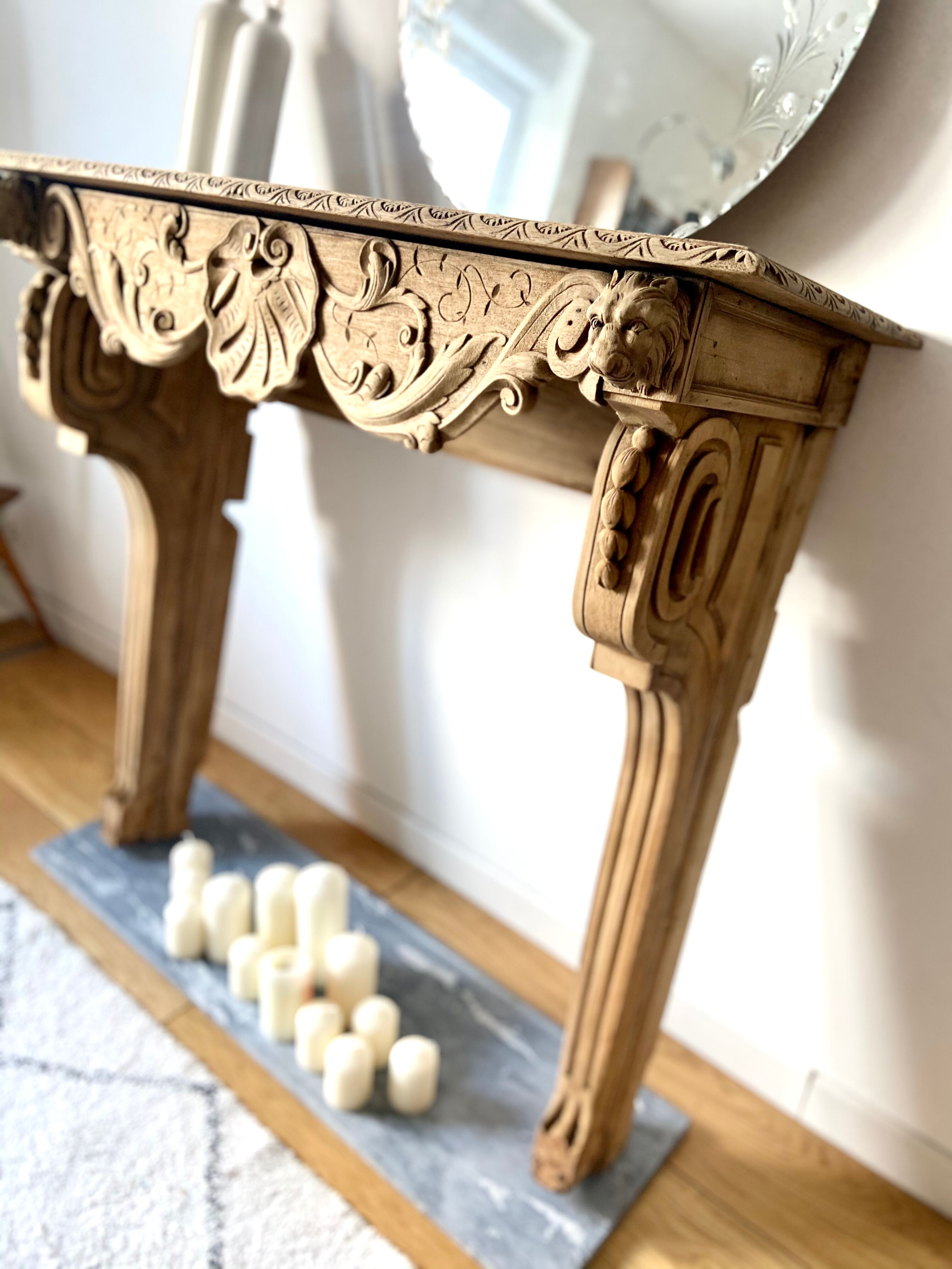 Oak fireplace mantle XIX