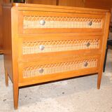 Commode vintage en osier