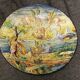 Antique cold-painted Cupino plate, late 19th century, Italy, majolica
