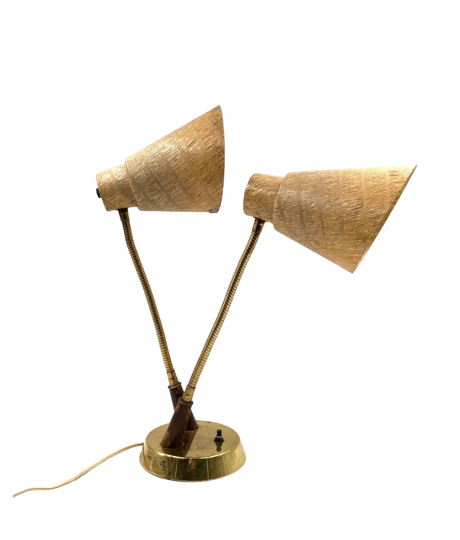 Mid-century modern two lights lamp, France circa 1960