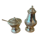 Vintage silver-plated table service duo – Mustard pot with spoon