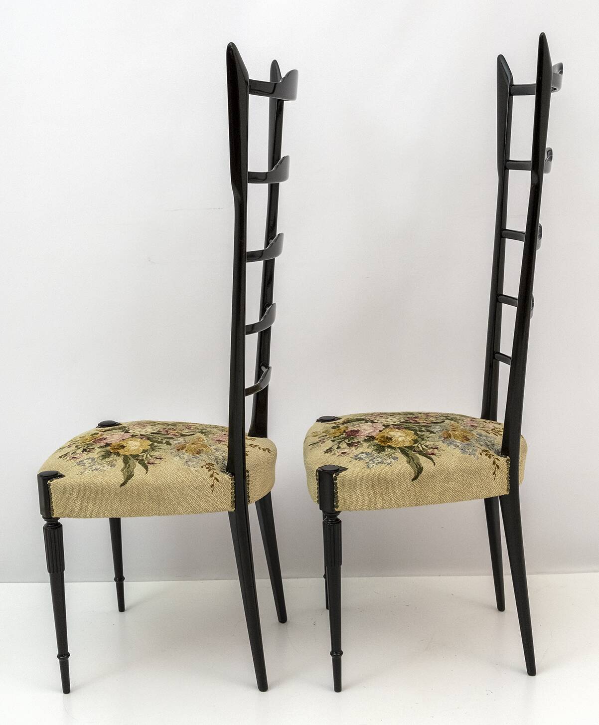Pair of Chiavari Mid-Century Modern Italian High Back Chair