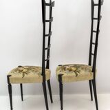 Pair of Chiavari Mid-Century Modern Italian High Back Chair