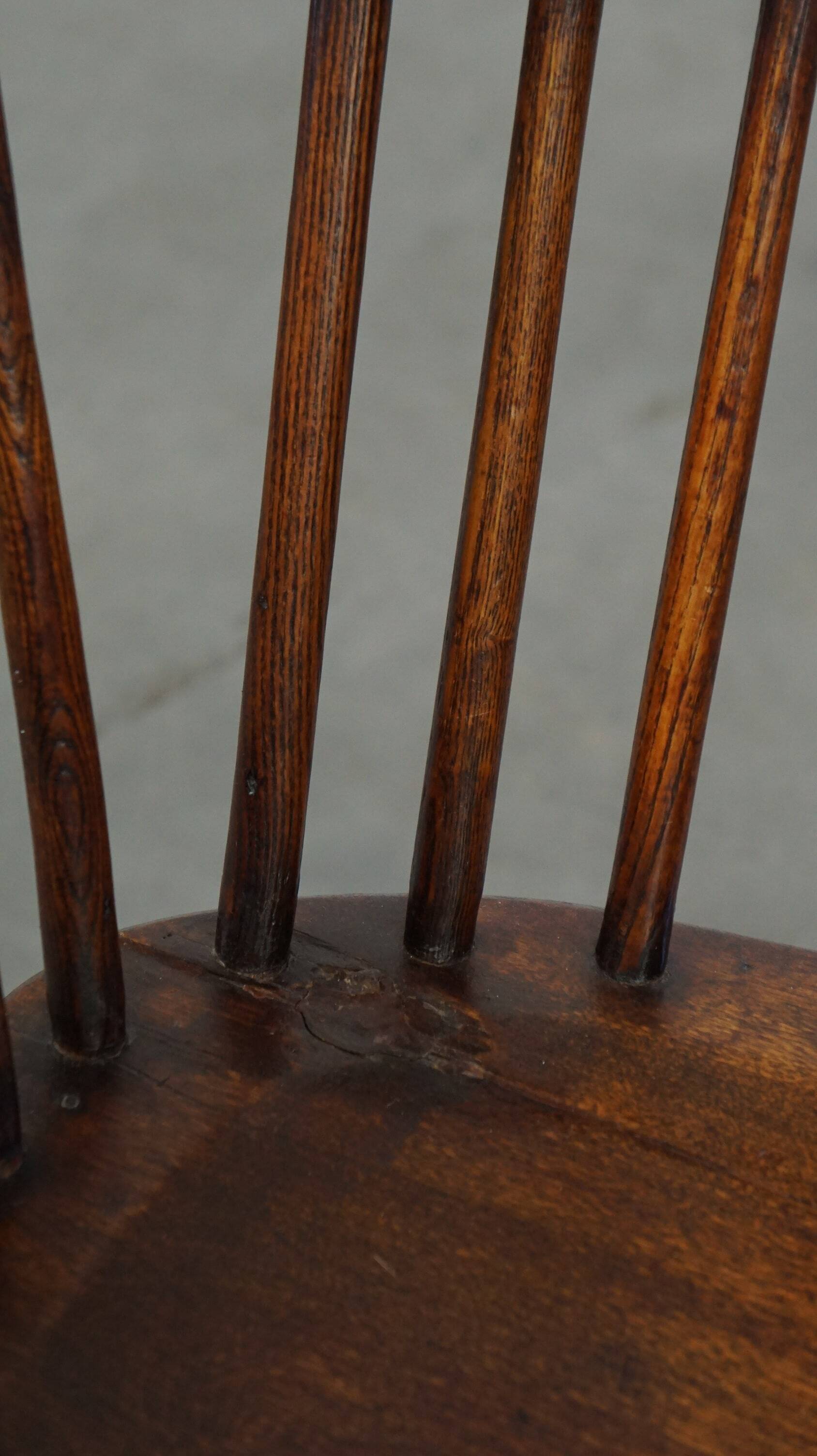 Antique English highback Windsor dining chair with patina