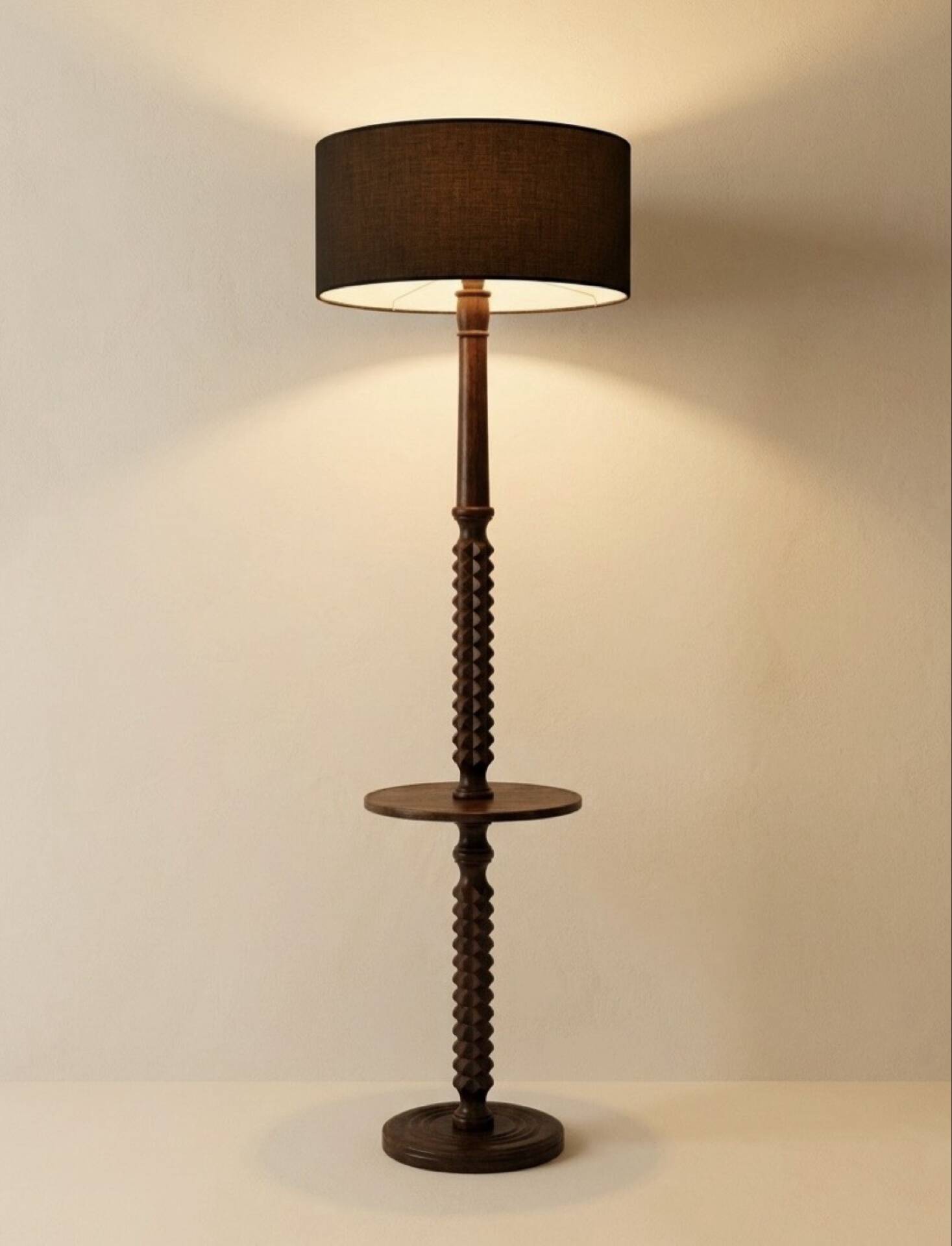 Charles Dudouyt solid oak reading lamp