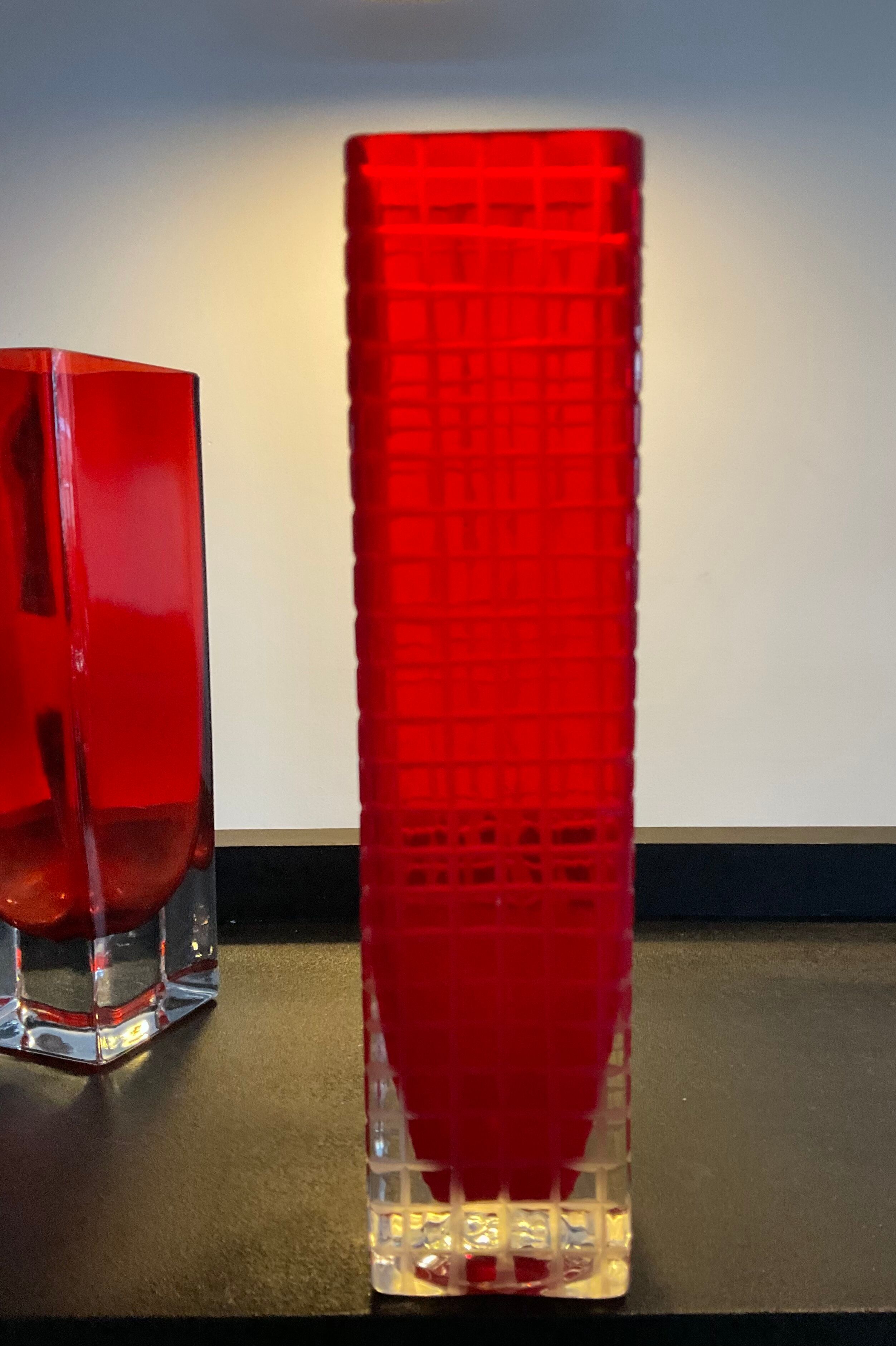 Duo of vintage vases in glass paste 70s-80s