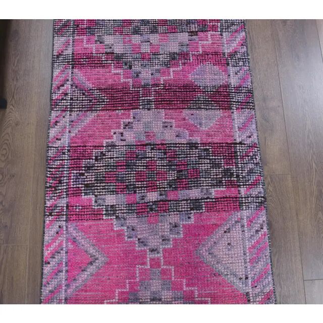 Vintage Turkish Handmade Wool Runner 79x420
